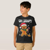 Gingerbread Man Oh Snap Christmas Funny Cookie Bak T-shirt (Voorkant volledig)