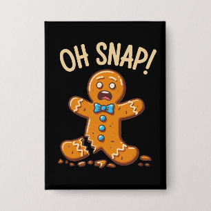 Gingerbread Man Oh Snap Kerst Koekjes Bakken Button