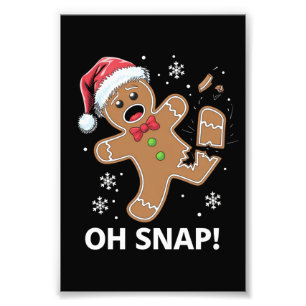 Gingerbread Man Oh Snap Kerstmis Grappig Cookie Foto Afdruk