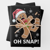 Gingerbread Man Oh Snap Kerstmis Grappig Cookie Inpakpapier Vel (In situ)