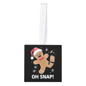Gingerbread Man Oh Snap Kerstmis Grappig Cookie Kubus Ornament (Voorkant)