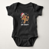 Gingerbread Man Oh Snap Kerstmis Grappig Cookie Romper (Voorkant)