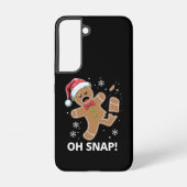 Gingerbread Man Oh Snap Kerstmis Grappig Cookie Samsung Galaxy Hoesje (Achterkant)