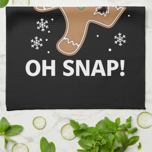 Gingerbread Man Oh Snap Kerstmis Grappig Cookie Theedoek (Gevouwen)