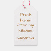 Gingerbread Man op Gingham Cadeaulabel (Achterkant)