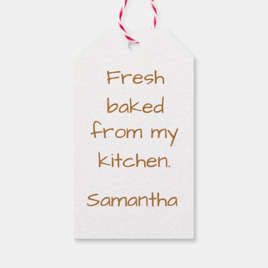 Gingerbread Man op Gingham Cadeaulabel (Achterkant)