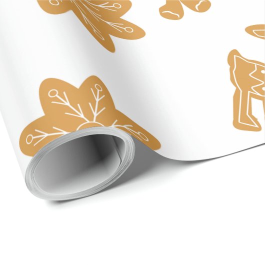 Gingerbread Man Patroon Kerstmis schattig Cadeaupapier (Rol Hoek)