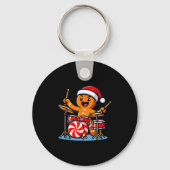 Gingerbread Man Playing Drums Sleutelhanger (Voorkant)
