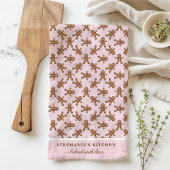 Gingerbread Man Polka Dot Pink Custom Christmas Theedoek