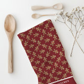 Gingerbread Man Polka Dot Red Custom Christmas Theedoek