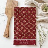 Gingerbread Man Polka Dot Red Custom Christmas Theedoek