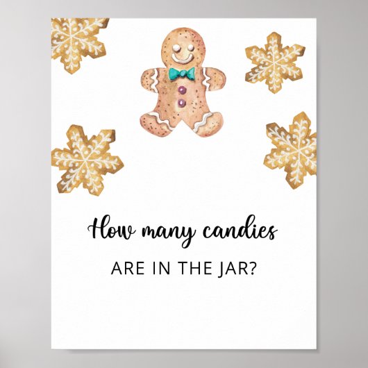 Gingerbread man - raad hoeveel snoepjes poster (Voorkant)