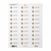 Gingerbread Man Return Address Etiket (Full Sheet)