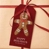 Gingerbread Man Rode Kerst Cadeaulabel