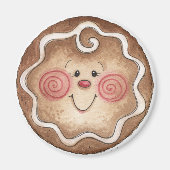 Gingerbread Man Ronde Magneet (Voorkant)