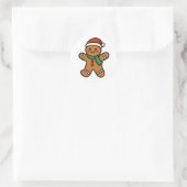 Gingerbread man ronde sticker (Tas)