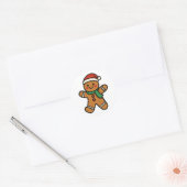 Gingerbread man ronde sticker (Envelop)