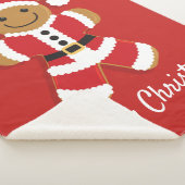 Gingerbread Man Rood Cookie Voedsel Kerstmis Sherpa Deken (3/4)