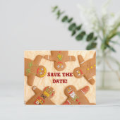 Gingerbread Man Save the Date Briefkaart (aanpasse (Staand voorkant)