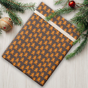 Gingerbread Man Schattigee rustieke kerstvakantie Cadeaupapier
