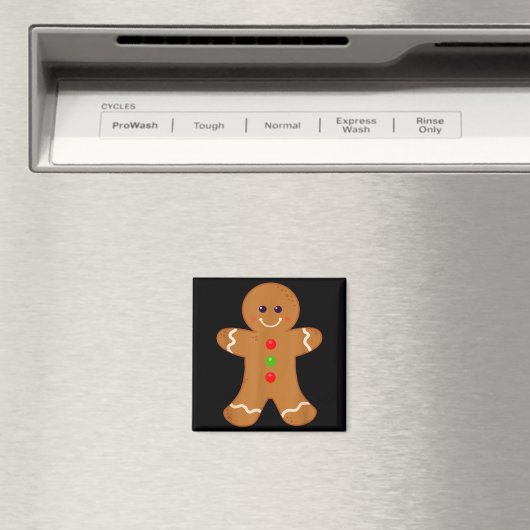 Gingerbread Man Shirt Christmas Cookie Baking Holi Magneet (Insitu (Vaatwasser))