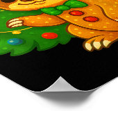 Gingerbread Man Sloth Santa Hat Christmas Tree Poster (Hoek)