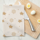 Gingerbread Man Snowflakes Kerstmispatroon Theedoek (Quarter Fold)