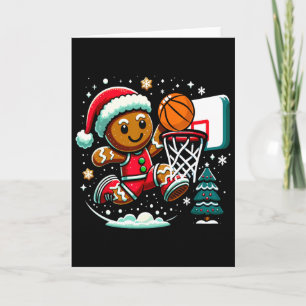 Gingerbread Man speelt skelet Kerstspeler Xm Kaart