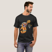 Gingerbread Man Spelen Basketbal Kerstmis Kerstmis T-shirt (Voorkant volledig)