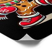 Gingerbread Man Spelen Thaise Boksen Kerstmis Poster (Hoek)