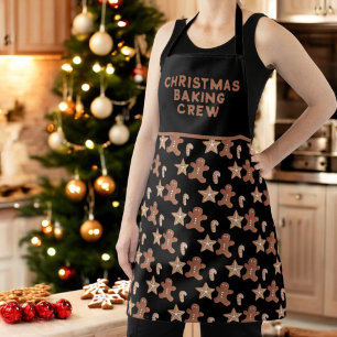 Gingerbread Man, Star & Candy Cane Cookie Pattern Schort