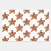 Gingerbread Man Star Kerstman Inpakpapier Vel (Voorkant 2)