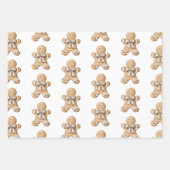 Gingerbread Man Star Kerstman Inpakpapier Vel (Voorkant)