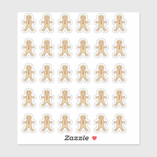 Gingerbread Man Stickers (Feuille)