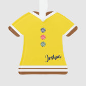 Gingerbread Man Suit Gele Kerstmis Figurine Ornament (voorkant)