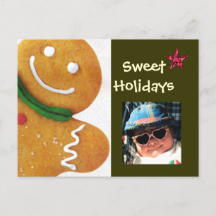 Gingerbread Man Sweet Feestdagen Foto Briefkaart