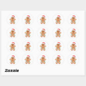 Gingerbread Man Tangled Christmas Lights  Ronde Sticker (Vel)