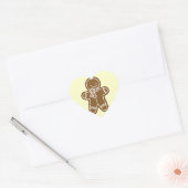 Gingerbread man tas hart sticker (Envelop)