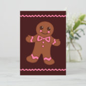 Gingerbread Man Uitnodigingen (Staand voorkant)