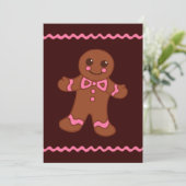 Gingerbread Man Uitnodigingen (Staand voorkant)
