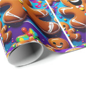 Gingerbread man vakantie inpakpapier (Rol Hoek)