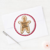 Gingerbread Man Vakantie Sticker (Envelop)