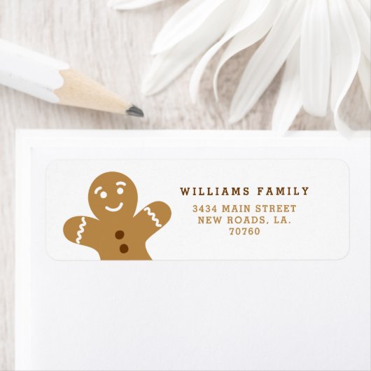 Gingerbread Man Verzendlabels Etiket (Insitu)