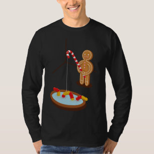 Gingerbread Man Vist met een gummy worm T-shirt