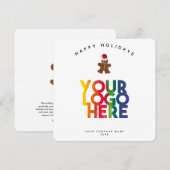 Gingerbread Man Zakelijke Logo Kerstmis Kaart (Voorkant / Achterkant)