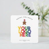 Gingerbread Man Zakelijke Logo Kerstmis Kaart (Staand voorkant)