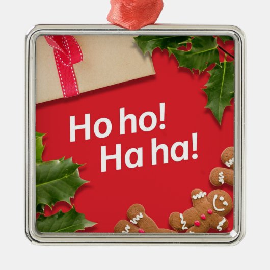 **GINGERBREAD MANNEN/HOLLY ** HO HO HA ORNAMENT (Voorkant)