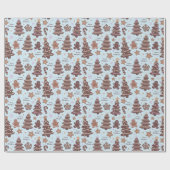 Gingerbread Mannen Kerstbomen Vrolijk Kerstfeest Cadeaupapier (Vlak)