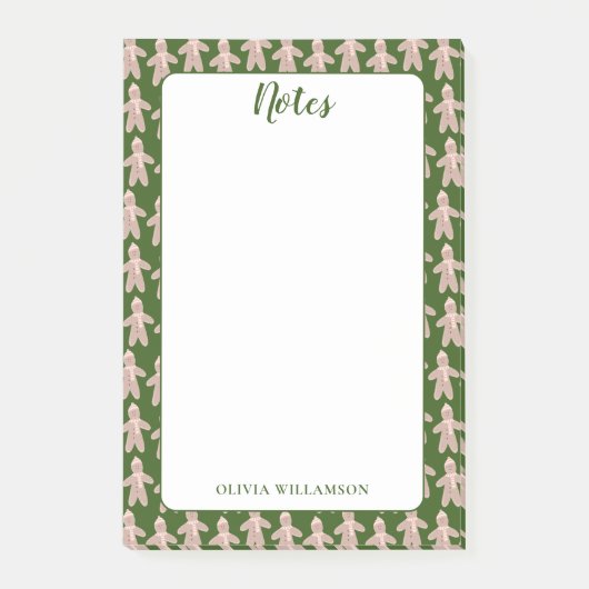 Gingerbread Mannen Kerstmis Winter Vakantie Post-it® Notes (Voorkant)