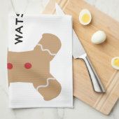 Gingerbread Mannen met een naam Theedoek (Quarter Fold)